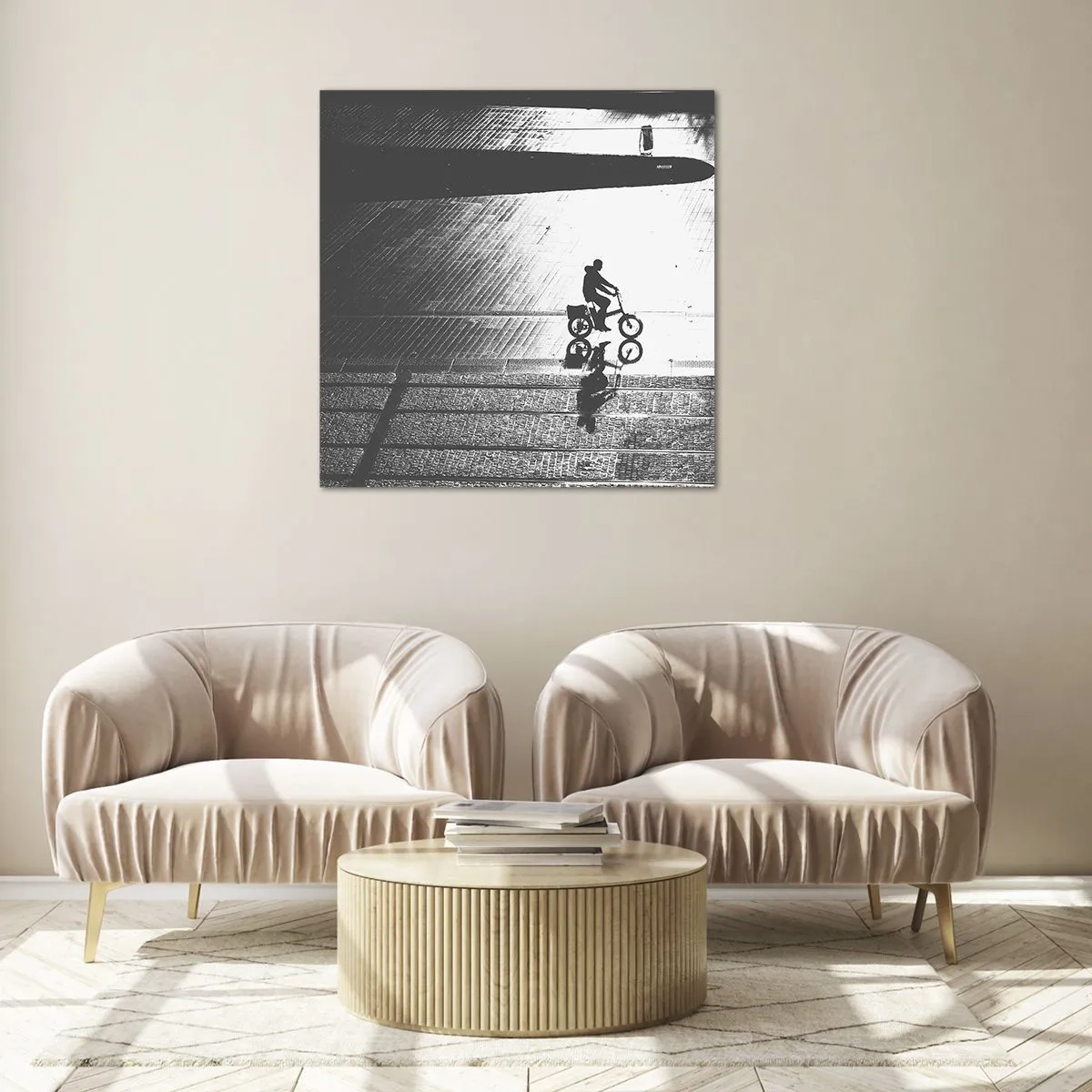 Obraz na skle - Dopredu, cez mesto - 70x70 cm