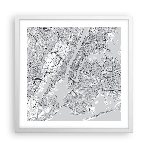 Plagát v bielom ráme - Anatómia metropoly - 50x50 cm