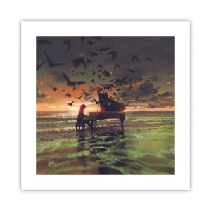 Plagát - Koncert na piano a vlny - 40x40 cm