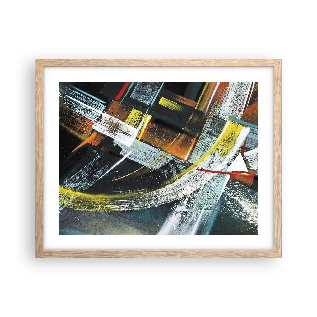 Plagát v ráme zo svetlého duba - Energia pohybu - 50x40 cm
