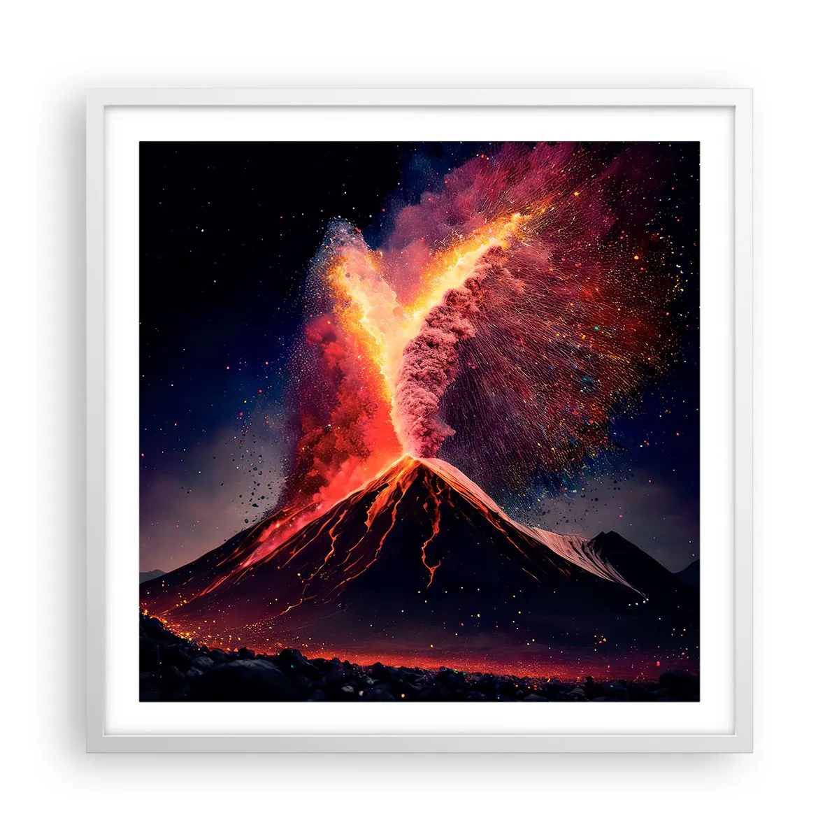 Plagát v bielom ráme - Krása a hrôza - 60x60 cm