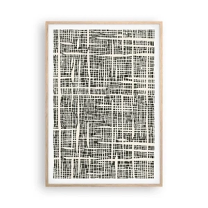 Plagát v ráme zo svetlého duba - Tkaná kompozícia - 70x100 cm