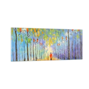 Obraz na skle - Nočná pieseň dažďa - 100x40 cm