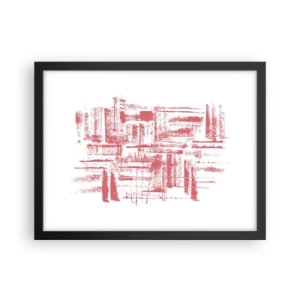 Plagát v čiernom ráme - Červené mesto - 40x30 cm