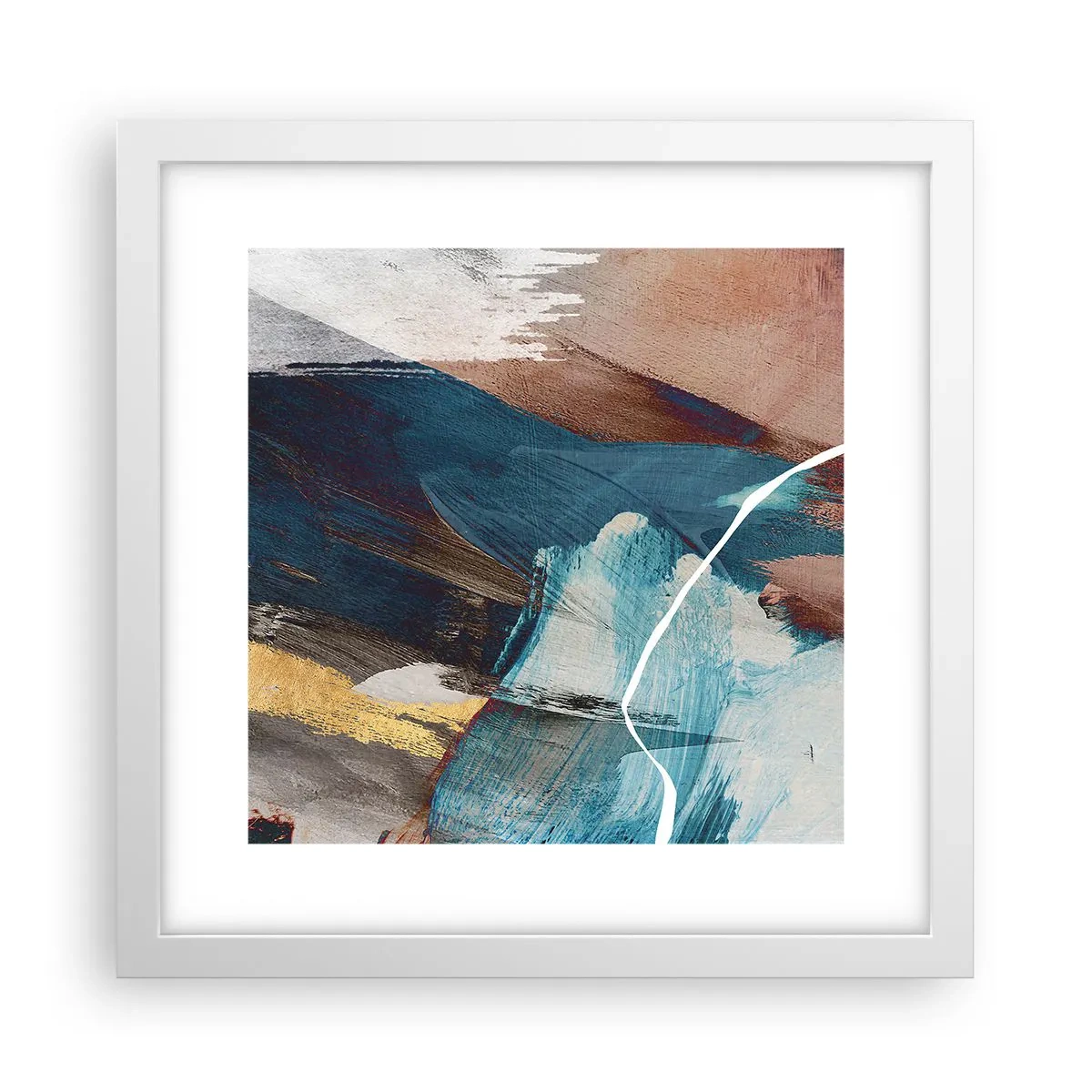 Plagát v bielom ráme - Na plno a s energiou - 30x30 cm