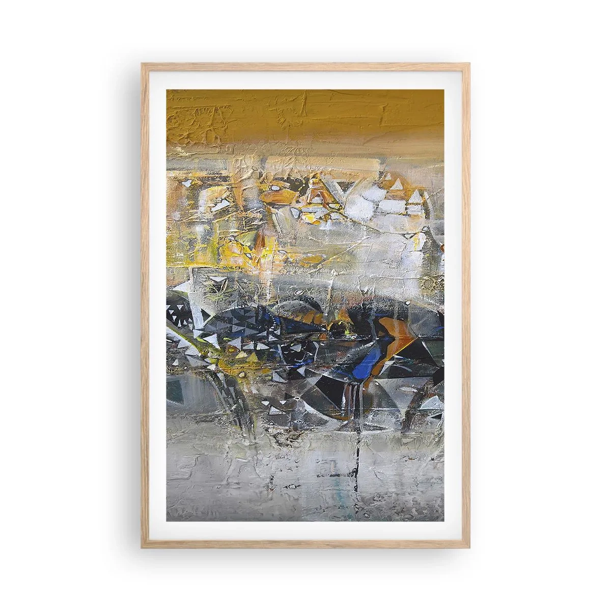 Plagát v ráme zo svetlého duba - Všetko sa podarí - 61x91 cm