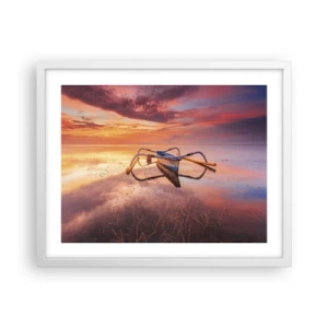 Plagát v bielom ráme - Pokoj tropického večera - 50x40 cm