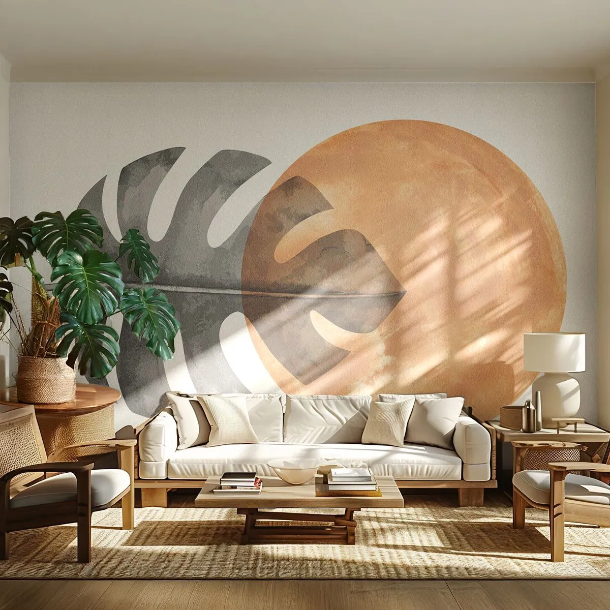 Fototapeta Standard Eco - Vždy slnko - List, slnko, Boho - 350x256 cm