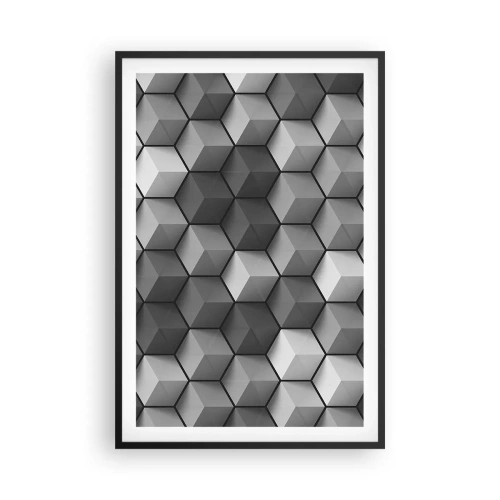 Plagát v čiernom ráme - Kubistické puzzle - 61x91 cm