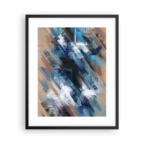 Plagát v čiernom ráme - Modrá šikmosť - 40x50 cm