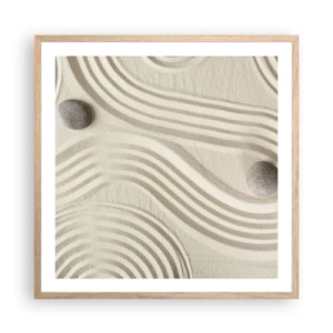 Plagát v ráme zo svetlého duba - Dotyk tepla - 60x60 cm
