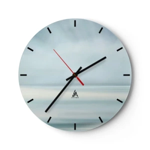 Nástenné hodiny - Rozmazaný horizont v odtieňoch modrej a sivej - 30x30cm - Kľud až kam oko siaha - Moderná nástenná dekorácia do obývacej izby, kuchyne a spálne ARTTOR