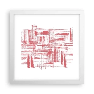 Plagát v bielom ráme - Červené mesto - 30x30 cm