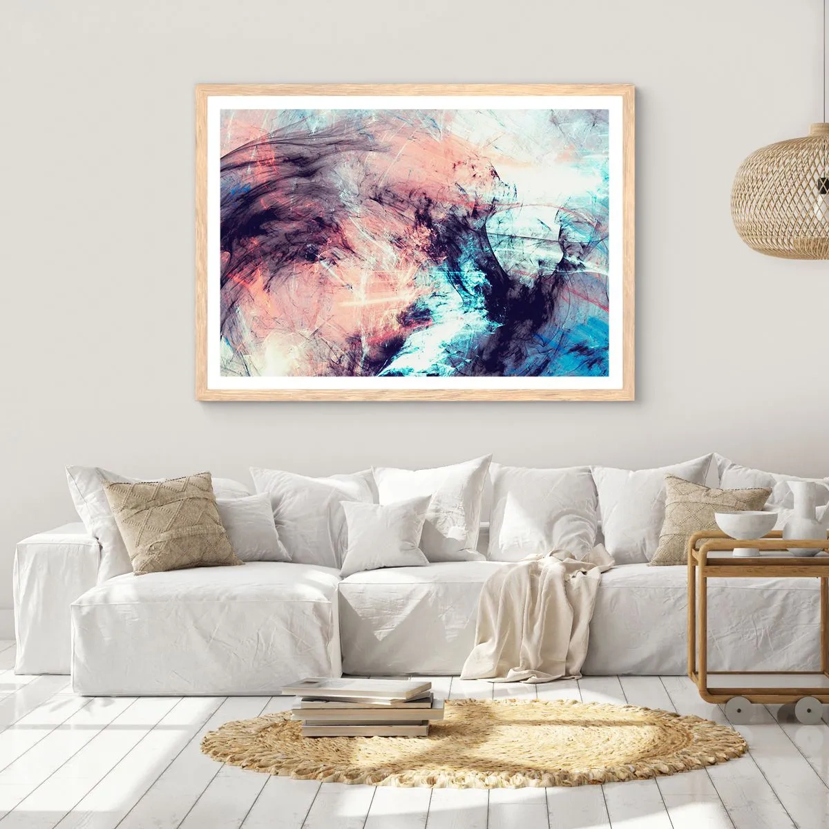 Plagát v ráme zo svetlého duba - Vnímaj vietor - 91x61 cm