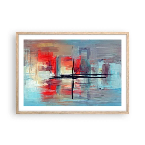 Plagát v ráme zo svetlého duba - Krajina v neznámej dimenzii - 70x50 cm