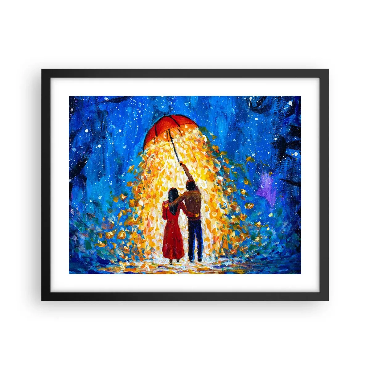 Plagát v čiernom ráme - Mágia daždivého večera? - 50x40 cm