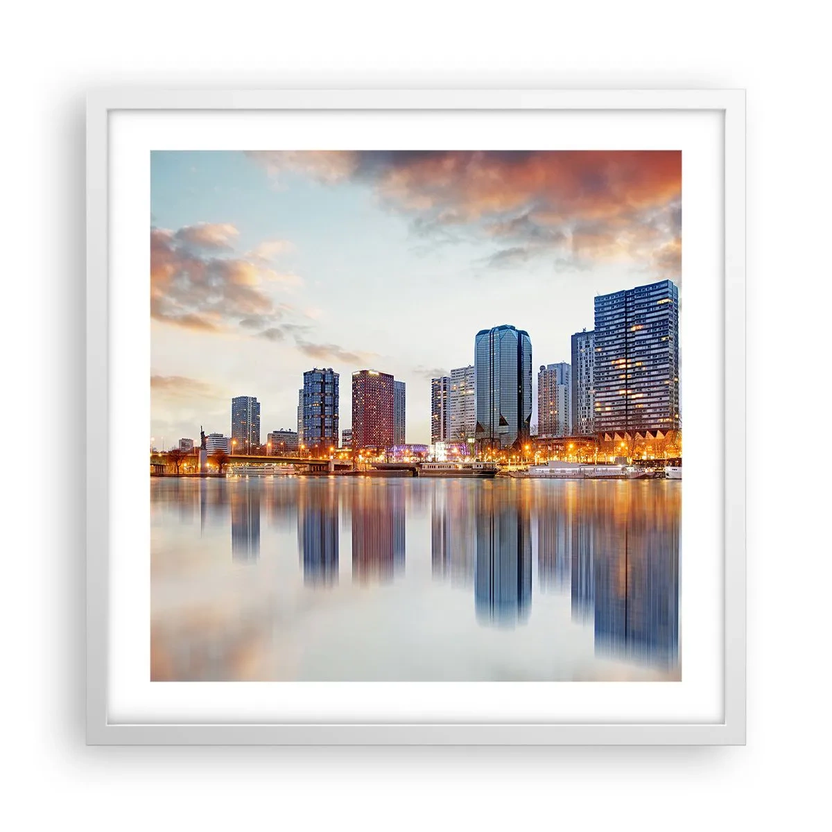 Plagát v bielom ráme - Monumentálny pokoj Paríža - 50x50 cm