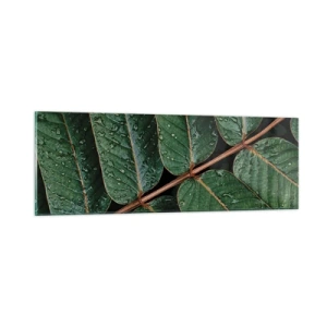 Obraz na skle - V zelenom rytme - 90x30 cm