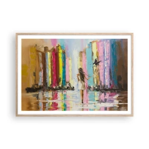 Plagát v ráme zo svetlého duba - Poď so mnou - 100x70 cm