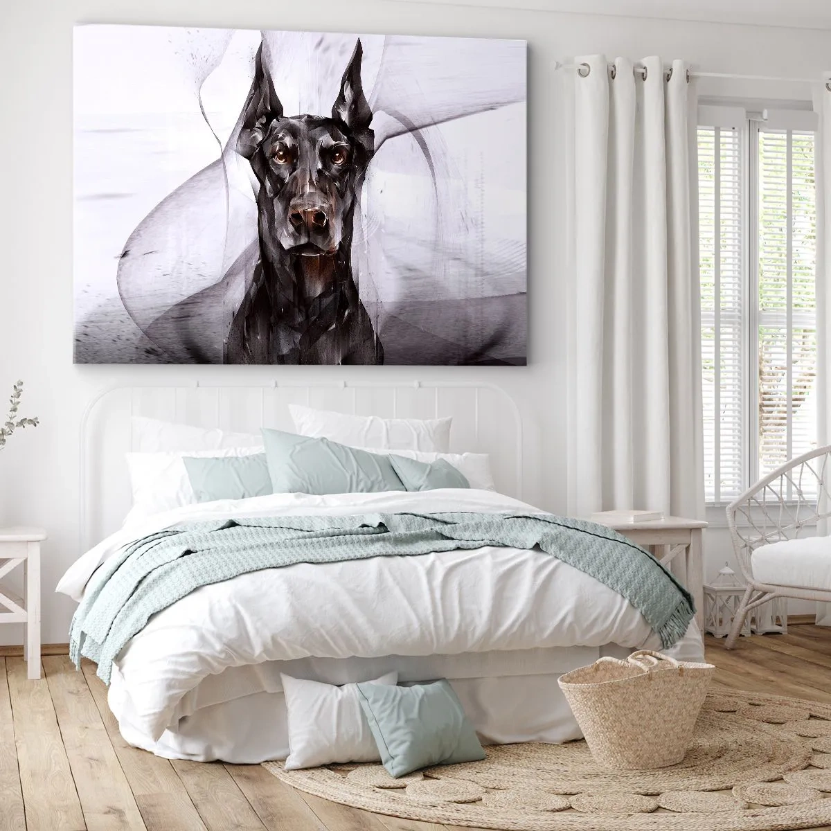 Obraz na plátne - Abstraktný portrét psa v umeleckom prístupe - 70x50cm - Z urodzeného rodu - Moderná nástenná dekorácia do obývacej izby a spálne ARTTOR