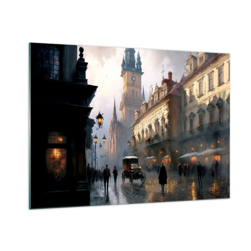 Obraz na skle - Kúzlo pražského večera - 100x70 cm
