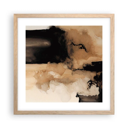 Plagát v ráme zo svetlého duba - Pútavá abstrakcia - 40x40 cm