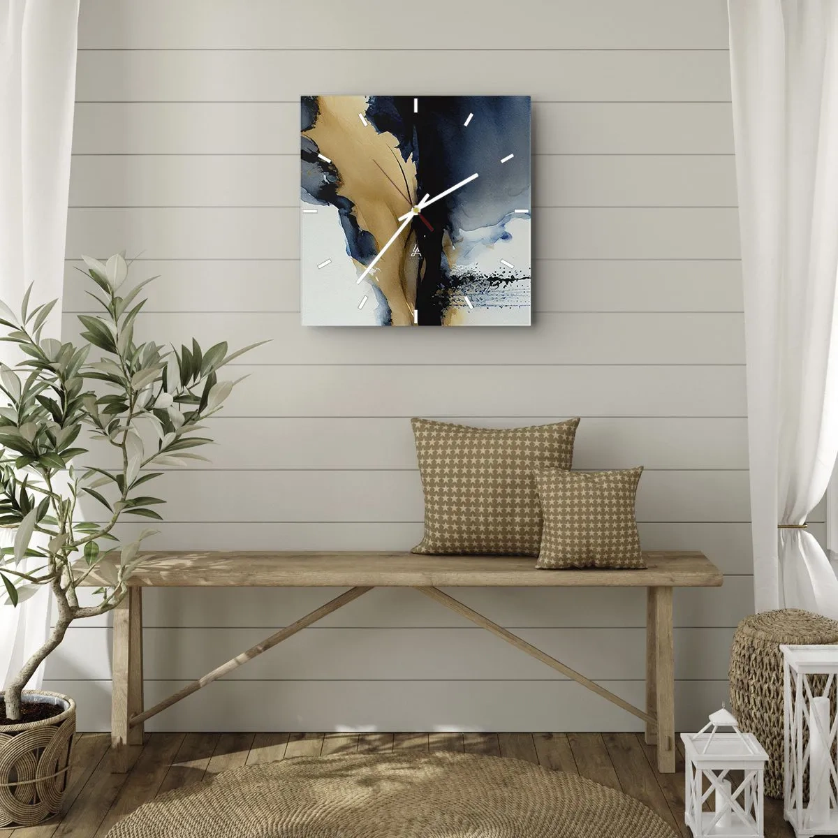 Nástenné hodiny - Za závojom - 40x40 cm