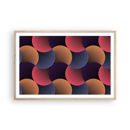 Plagát v ráme zo svetlého duba - V kruhovom rytme - 91x61 cm