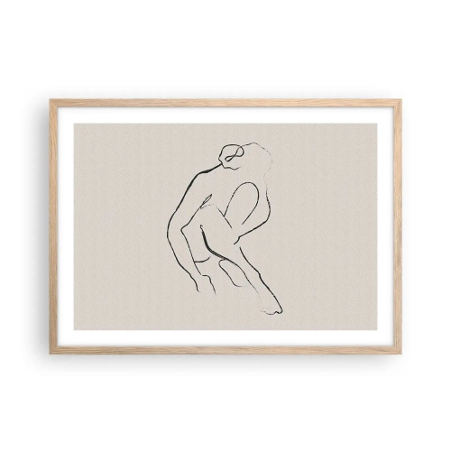 Plagát v ráme zo svetlého duba - Intímna skica - 70x50 cm