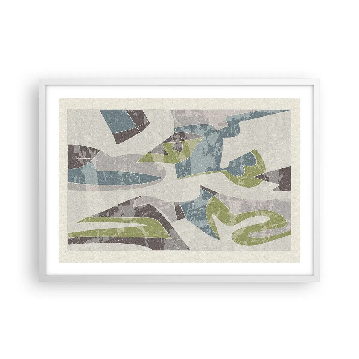 Plagát v bielom ráme - Kompozícia za sklom - 70x50 cm