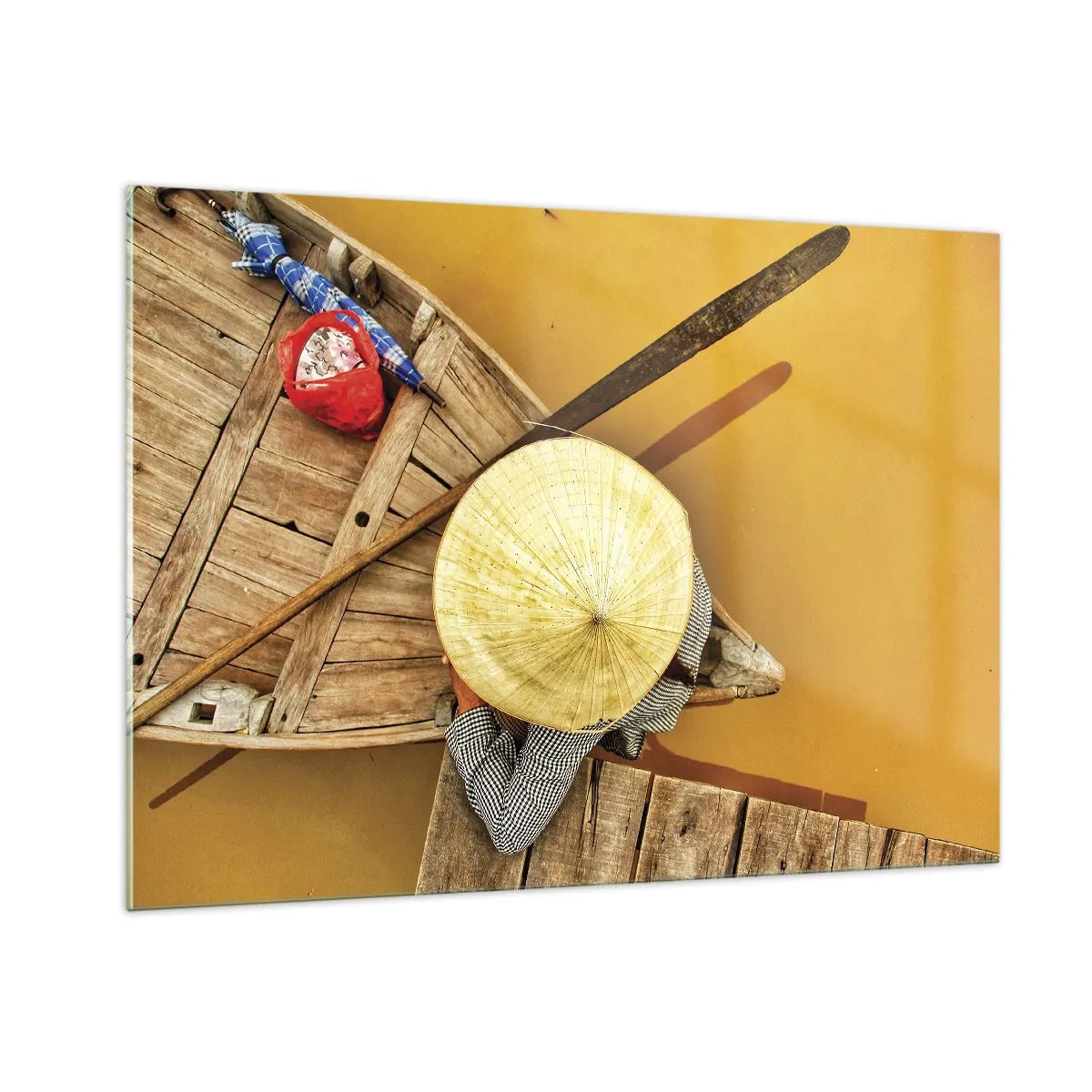 Obraz na skle - Život na žltej rieke - 100x70 cm