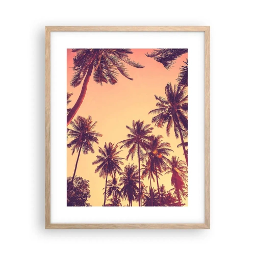 Plagát v ráme zo svetlého duba - Tropická variácia - 40x50 cm