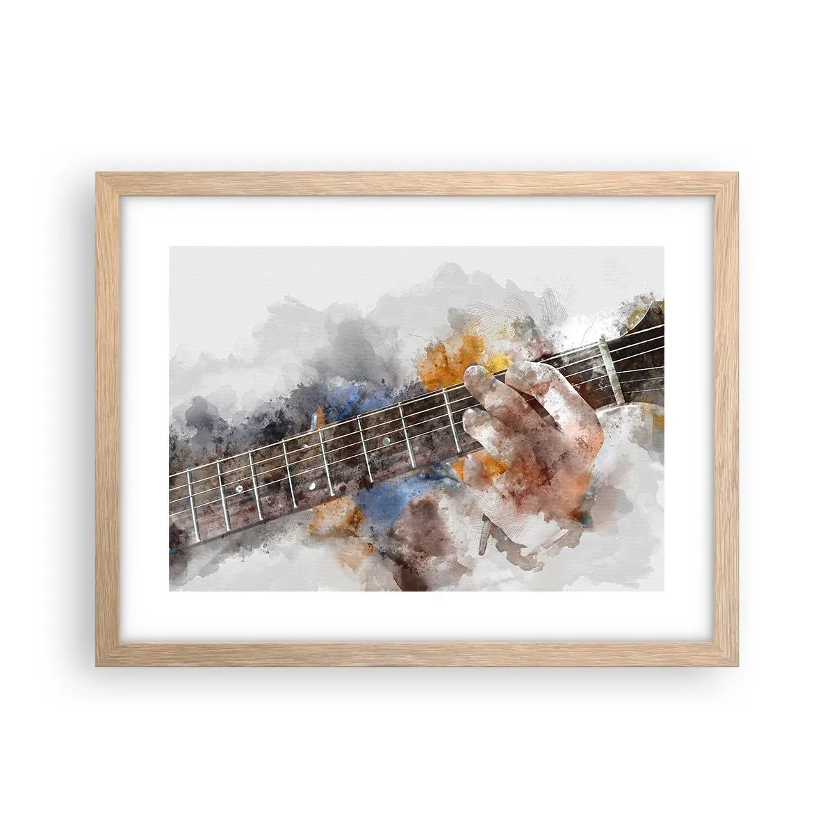 Plagát v ráme zo svetlého duba - Poézia medzi strunami - 40x30 cm