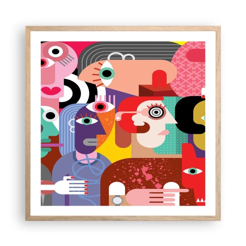 Plagát v ráme zo svetlého duba - My od pána Picassa - 60x60 cm