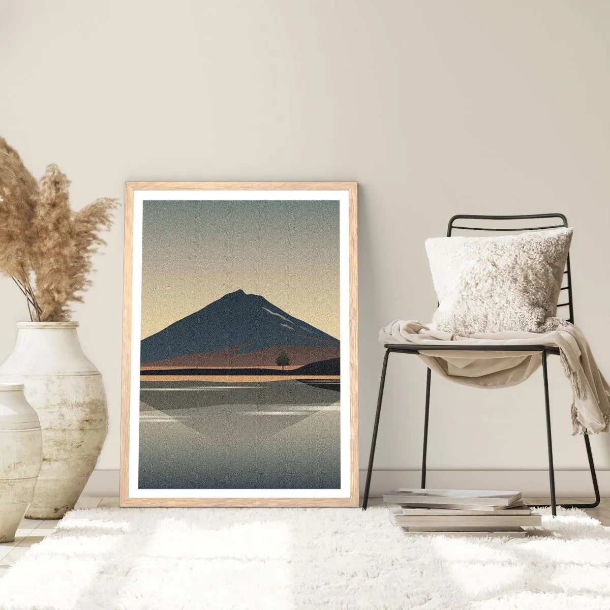 Plagát v ráme zo svetlého duba - Zrkadlový odraz - 50x70 cm