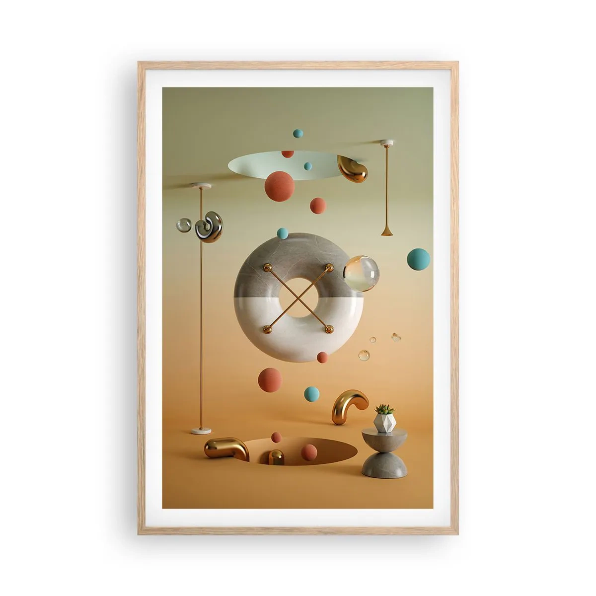 Plagát v ráme zo svetlého duba - Všetko je možné - 61x91 cm