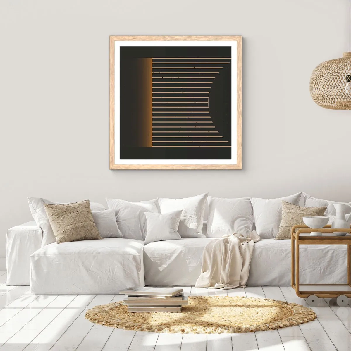 Plagát v ráme zo svetlého duba - Preskúmať temnotu - 50x50 cm