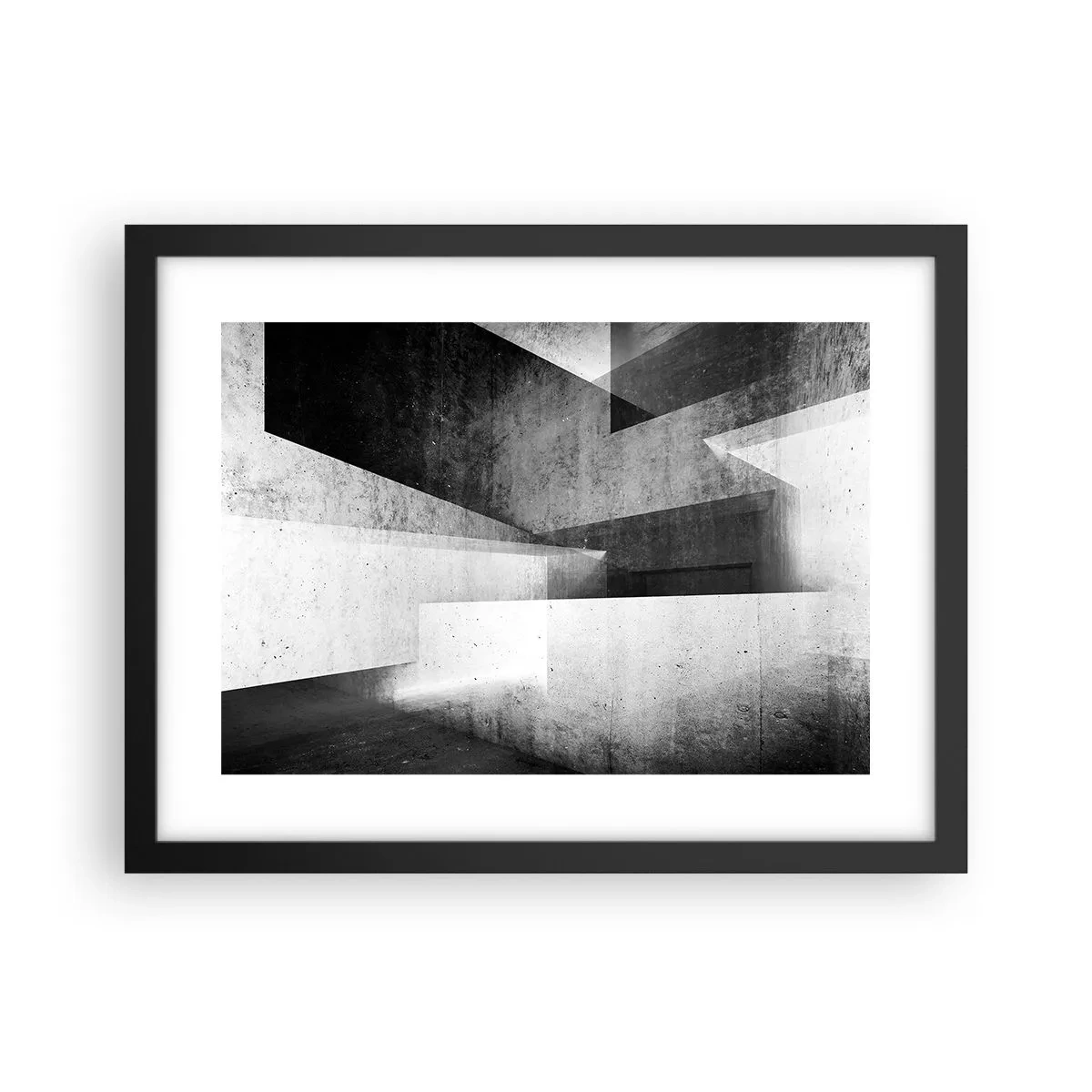 Plagát v čiernom ráme - Štruktúra priestoru - 40x30 cm