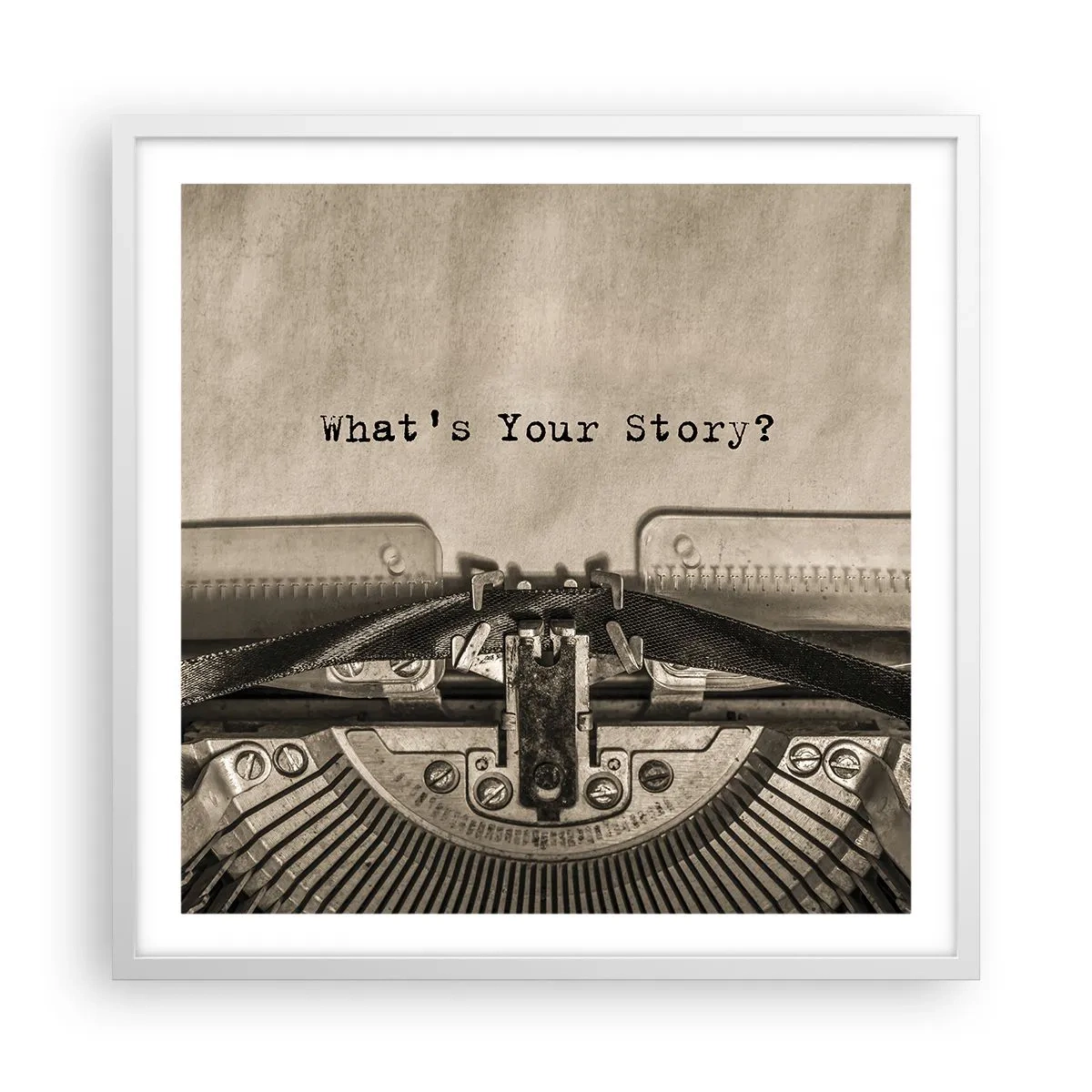 Plagát v bielom ráme - Povedz mi - 60x60 cm