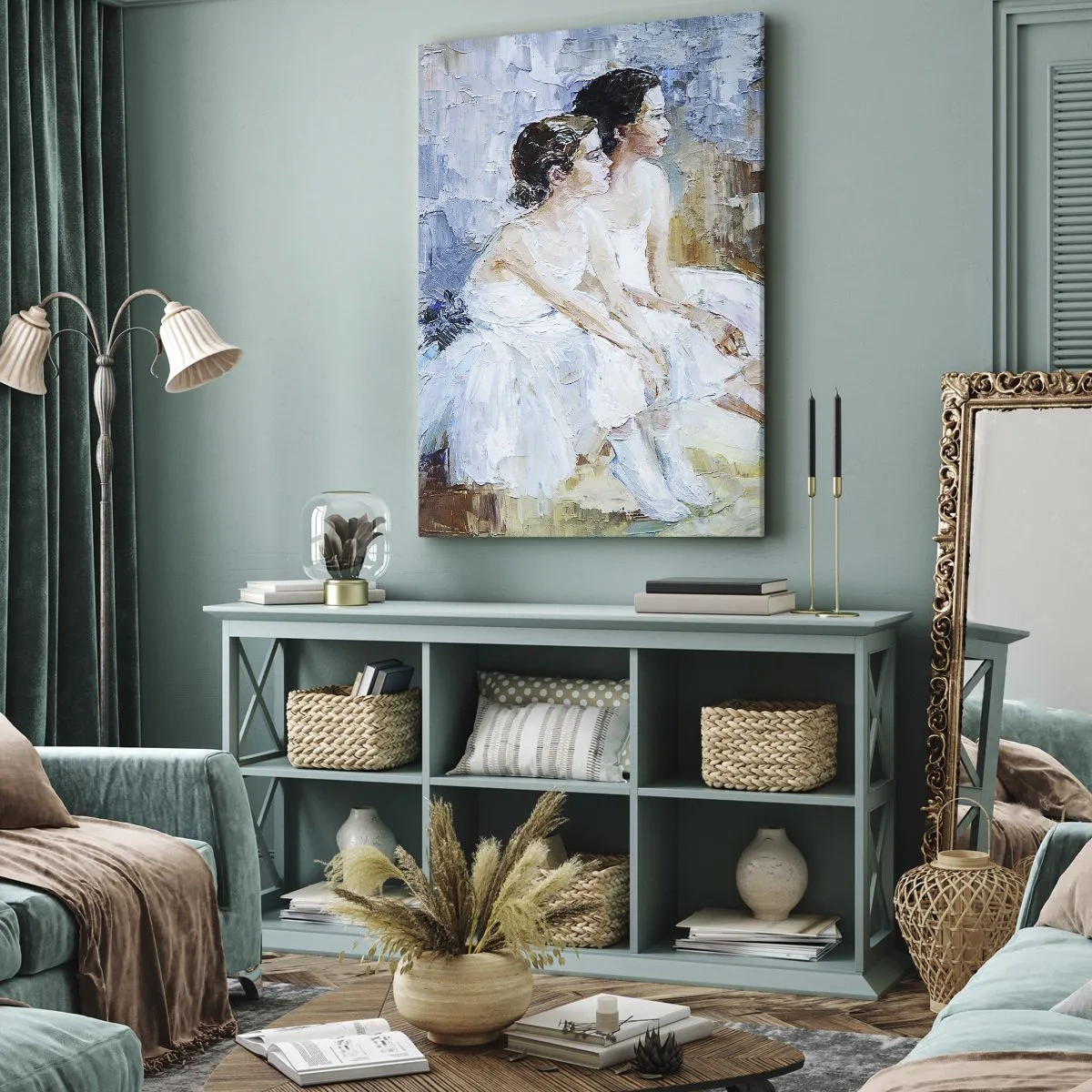 Obraz na plátne - Odpočinok mladých labutí - 80x120 cm