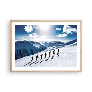 Plagát v ráme zo svetlého duba - Tím dobývateľov - 70x50 cm