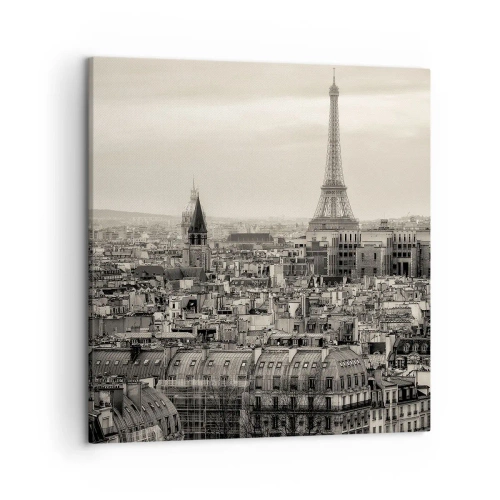 Obraz na plátne - Nad strechami Paríža - 50x50 cm