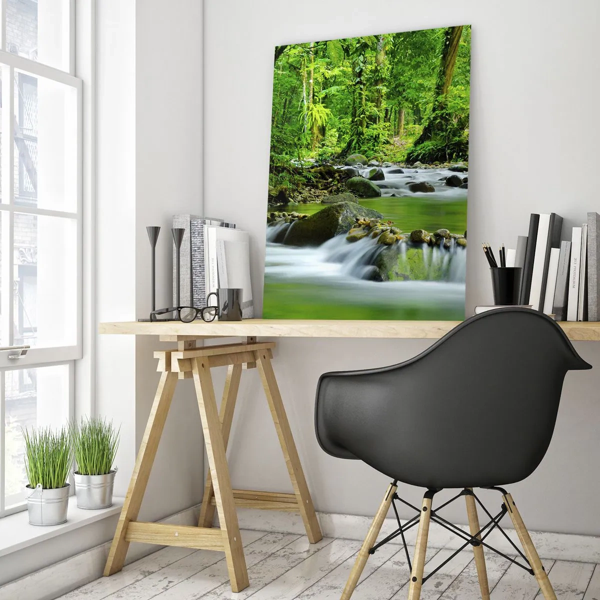 Obraz na skle - Plávať morom zelene - 50x70 cm