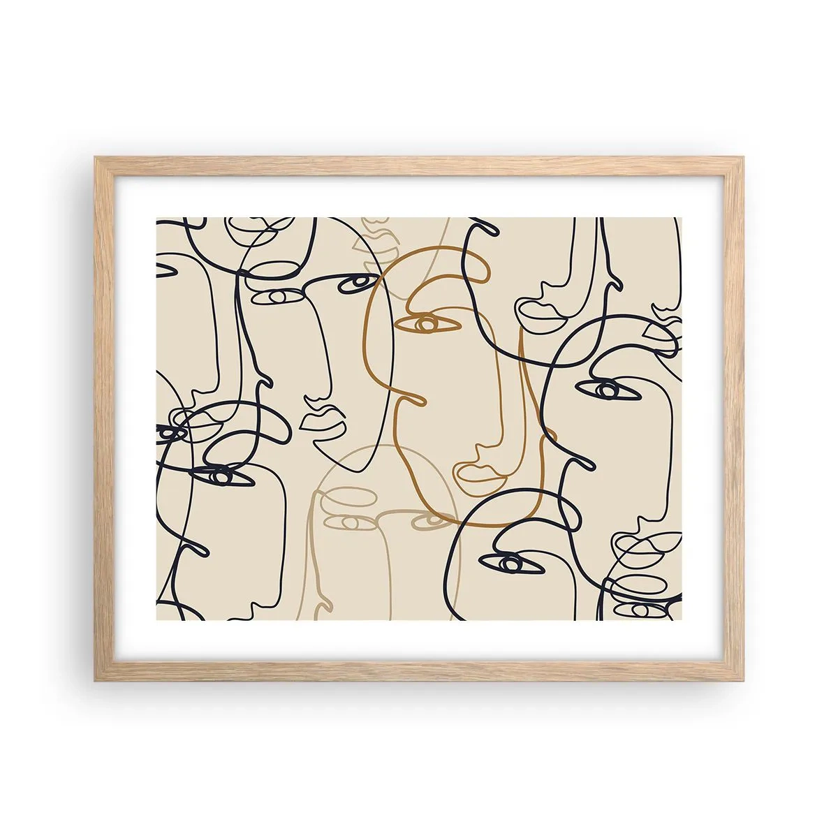 Plagát v ráme zo svetlého duba - Portrét znásobený - 50x40 cm