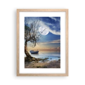 Plagát v ráme zo svetlého duba - Je to koniec alebo začiatok? - 30x40 cm