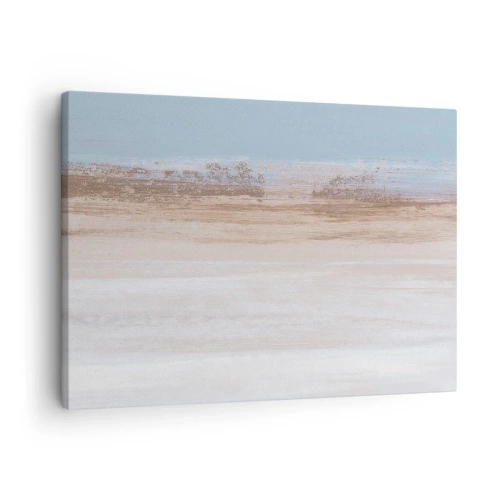 Obraz na plátne - Jemná krajina v pastelových odtieňoch modrej a béžovej - 70x50cm - Dvojznačná krajina - Moderná nástenná dekorácia do obývacej izby a spálne ARTTOR
