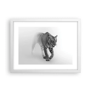 Plagát v bielom ráme - Prikrčený v hmle - 40x30 cm