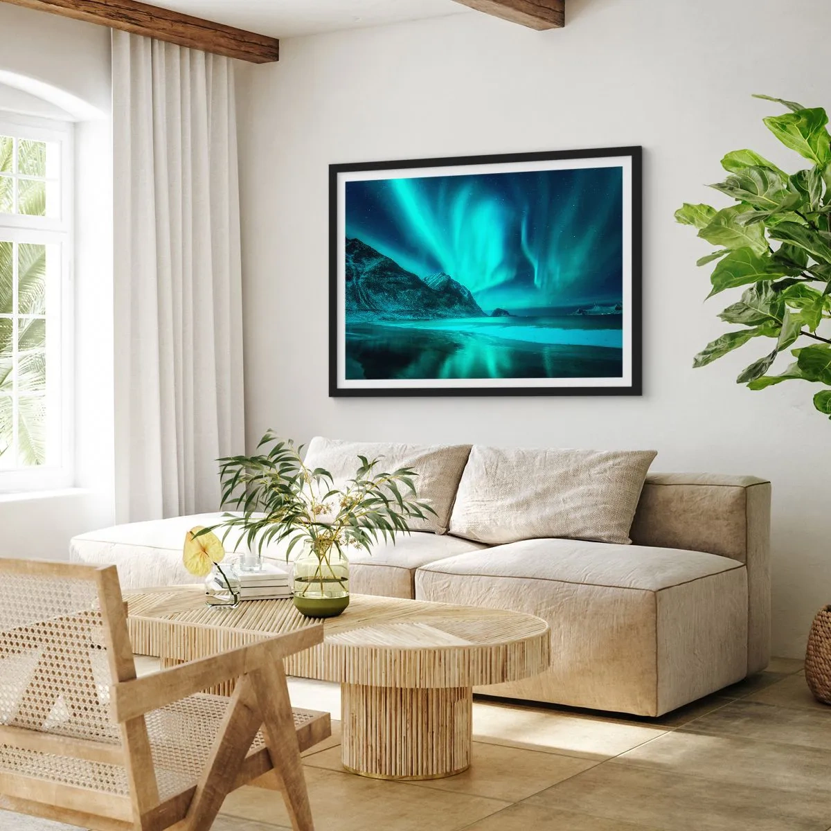 Plagát v čiernom ráme - Divy severu - 50x40 cm