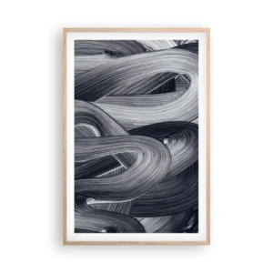 Plagát v ráme zo svetlého duba - Plynulosť reality - 61x91 cm