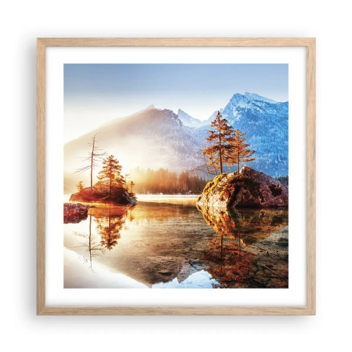 Plagát v ráme zo svetlého duba - Príroda v novom svetle - 50x50 cm